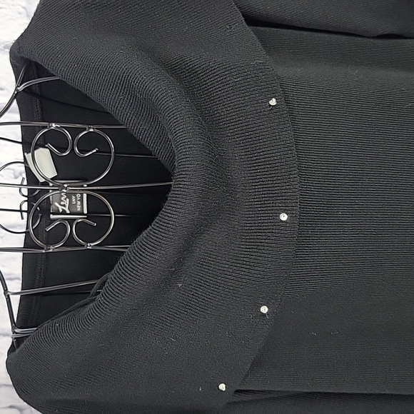 LENNY‎ NEW YORK Sequined Maxi Black Sweater Dress Large - Picture 2 of 12